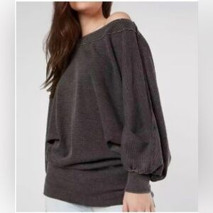 WE THE FREE Women’s  Gray Long Sleeve Willow Oversized Tunic Top Size Medium